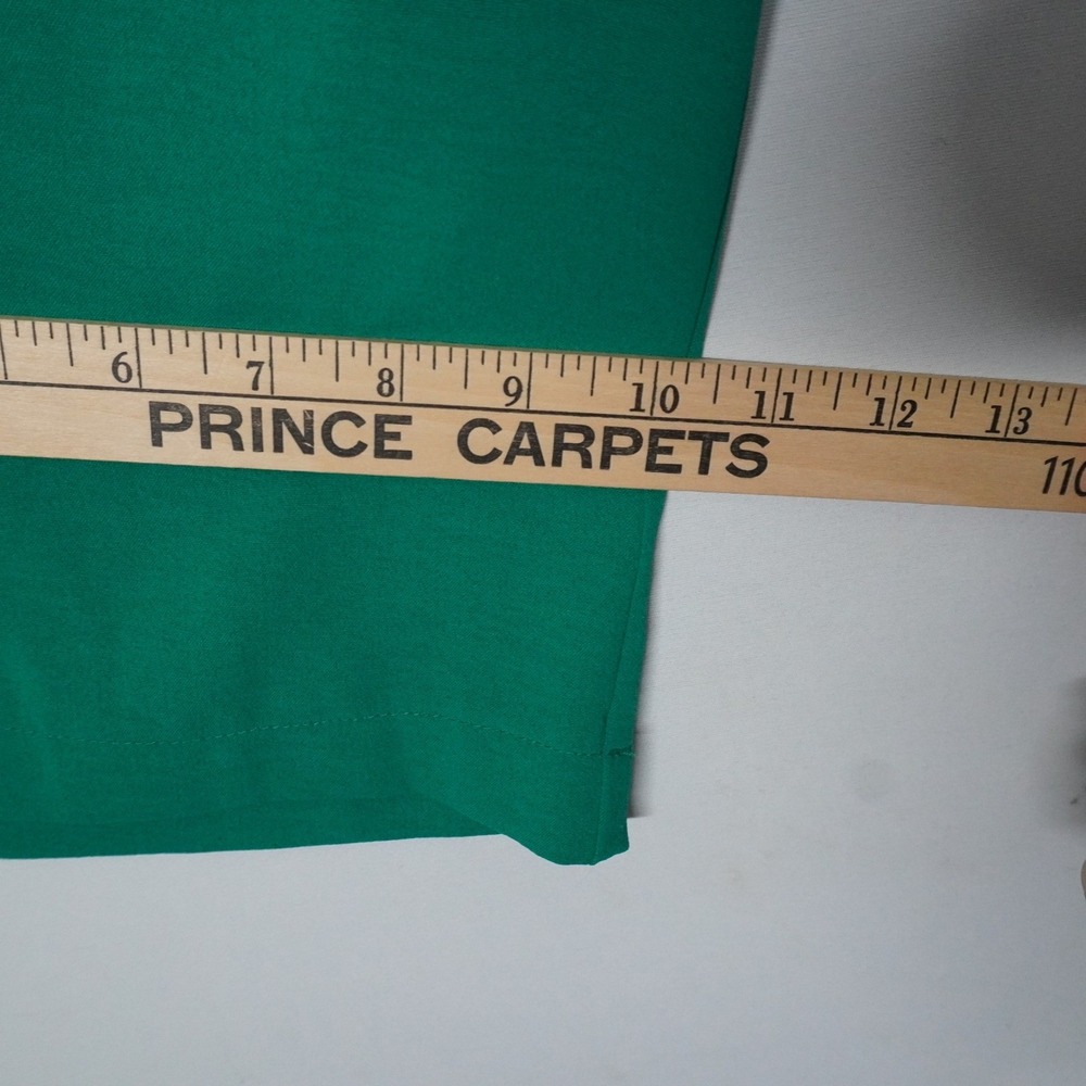 Tulleé Kelly Green Pleated Wide Leg High Rise Trousers Large Bold Career Preppy - Picture 4 of 11